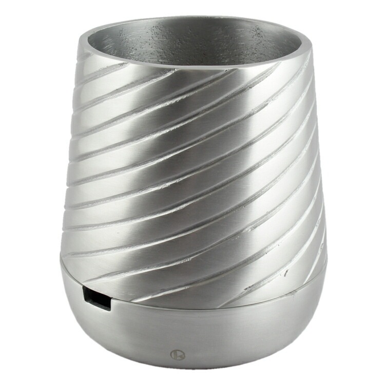 Alx Pot アレックスポット アルミ ポット ウィズソーサー ”ダイアゴナル / シルバー” W14.5×D14.5×H16cm Aluminium