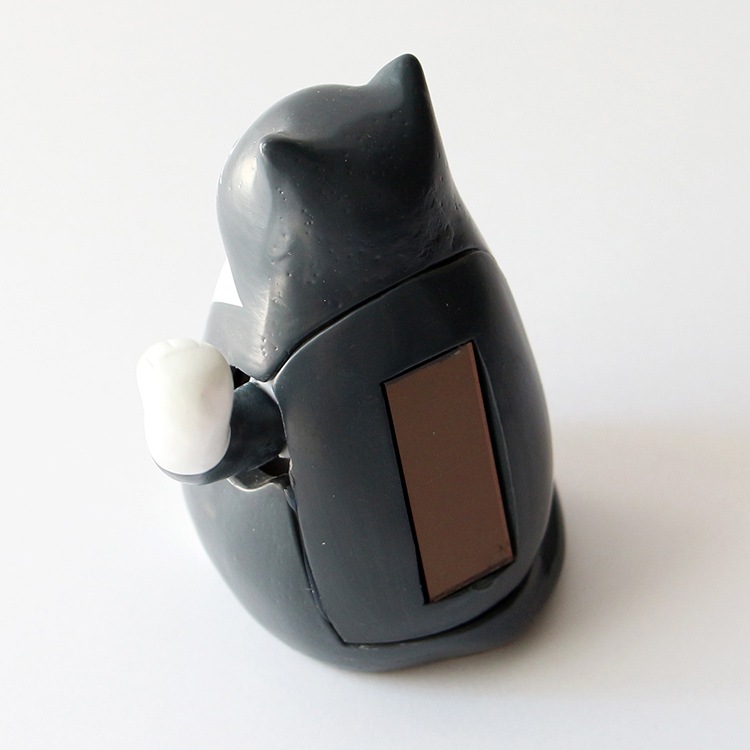猫の置物 キッカーランド ソーラー キャット 高さ8×幅6.5cm レジン製