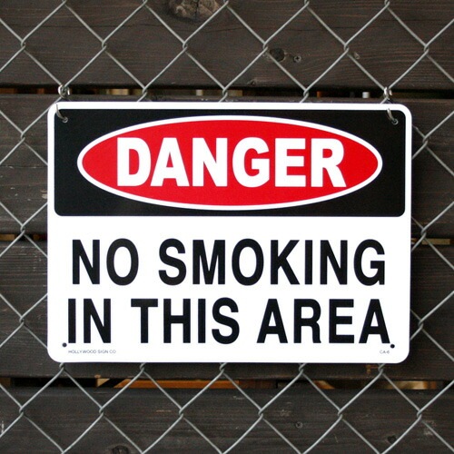 プラスチックメッセージサインボード DANGER No smoking （危険！ここは禁煙 ） CA-6 案内看板 店舗装飾 アメリカ雑貨 アメリカン雑貨