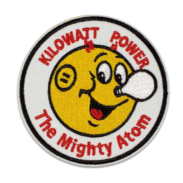【メール便発送】アイロンワッペン 企業系 キャラクター ワッペン アップリケ キロワット パワー カスタマイズ かわいい オシャレ おしゃれ かっこいい アメリカンキャラクター自分流にカスタマイズ！かわいいカンパニーキャラクターデザインのアイロンパッチ。