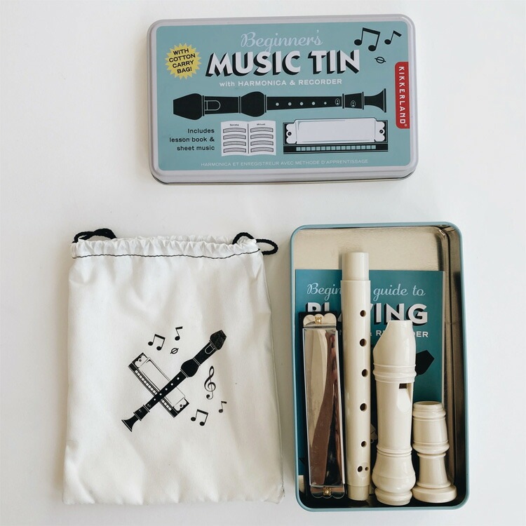 KIKKERLAND キッカーランド ビギナーズ ミュージック ティン KGG174 ハーモニカ、リコーダーのセット