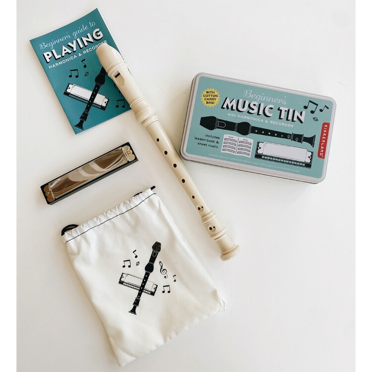 KIKKERLAND キッカーランド ビギナーズ ミュージック ティン KGG174 ハーモニカ、リコーダーのセット