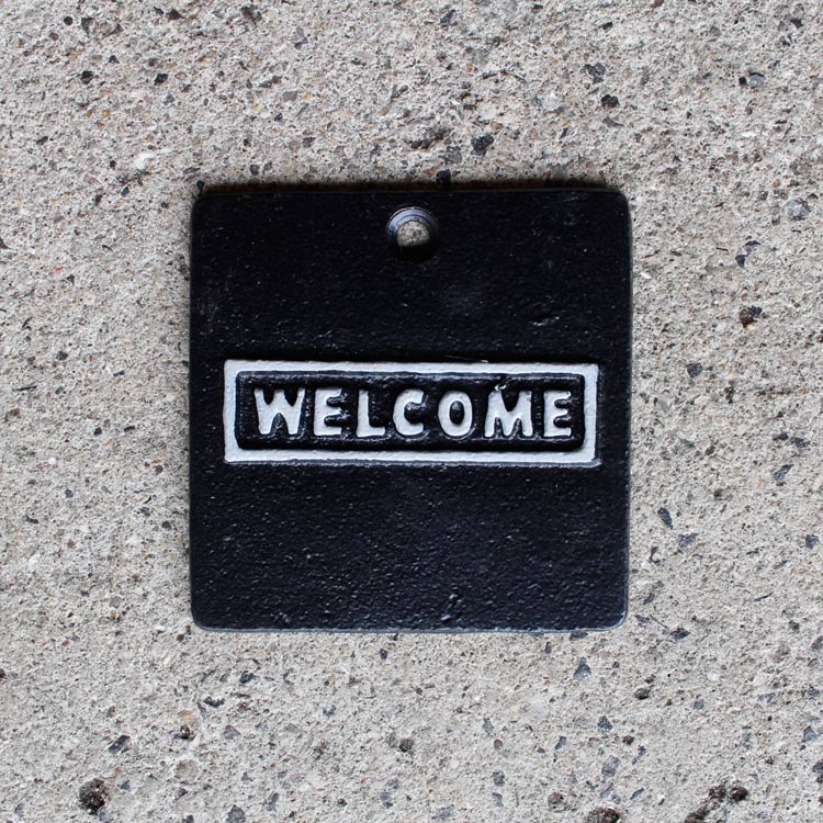 メール便発送】看板 アイアンプレート WELCOME SLW088 高さ7×幅7×奥行