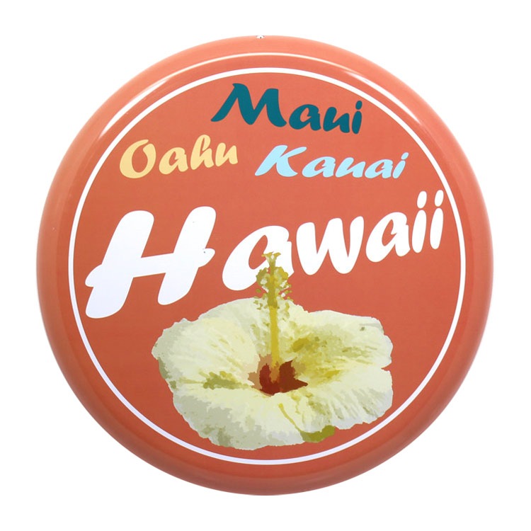 アメリカン看板 オーバルプレート Mani Oafu Kauai Hawaii ハワイ 直径31.5cm×厚さ2.2cm ブリキ製 メタルサイン 壁面装飾 ガレージ インテリア アメリカン雑貨