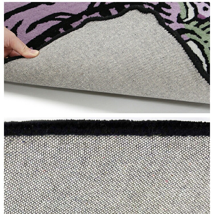 ラグ チベタン タイガーラグ H1-75 ヴァイオレット 70×50cm マット カーペット 玄関 ドアマット 敷物 紫 虎 おしゃれ インテリア