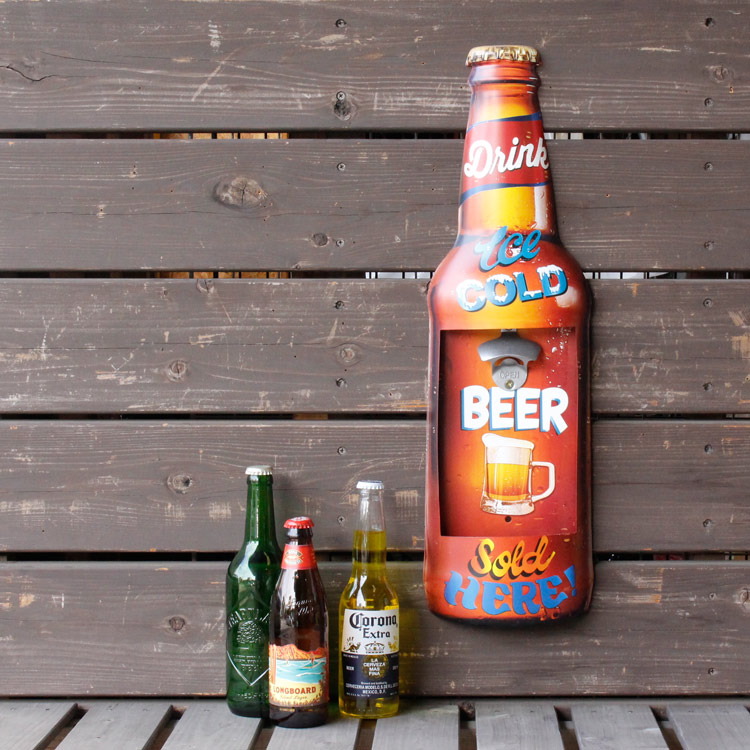 ビッグボトル型 ボトルキャップオープナー DRINK ICE COLD ジョッキ