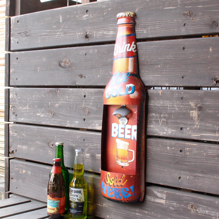 ビッグボトル型 ボトルキャップオープナー DRINK ICE COLD ジョッキ