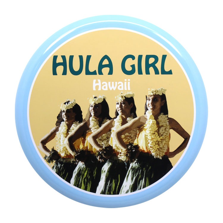 アメリカン看板 オーバルプレート HULAGIRL Hawaii フラガールハワイ 直径31.5cm×厚さ2.2cm ブリキ製 メタルサイン 壁面装飾 ガレージ インテリア アメリカン雑貨