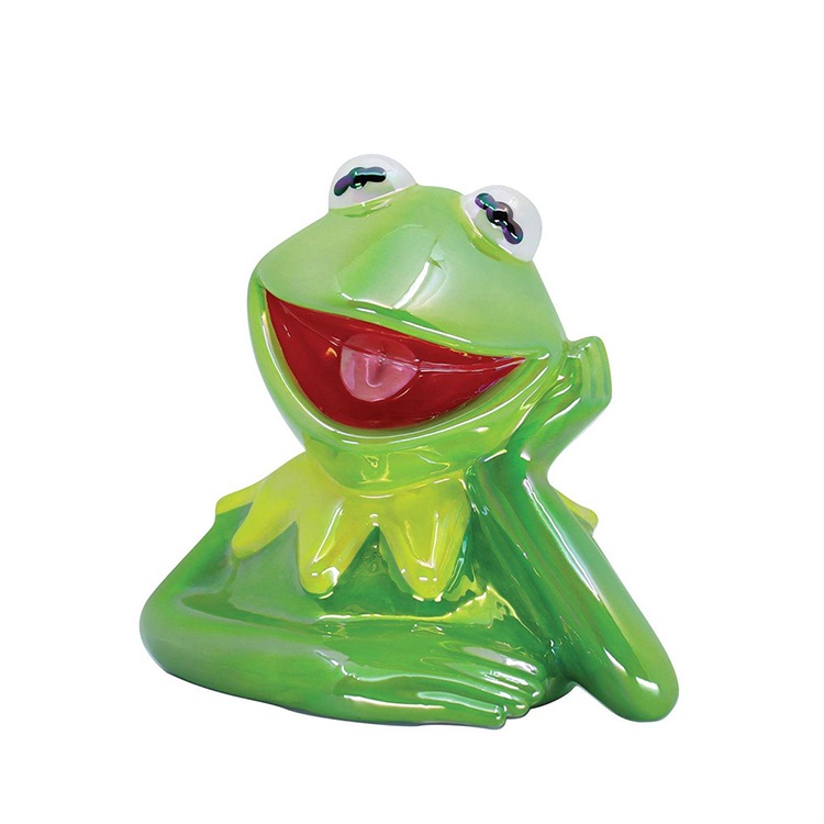 貯金箱 フィギュア カーミット ザ フロッグ バンク 約15cm ドロマイト製 ディズニー enesco Disney Showcase レジン製 Jim Henson【メーカー直送】【同梱不可】【あす楽不可】【代引き不可】