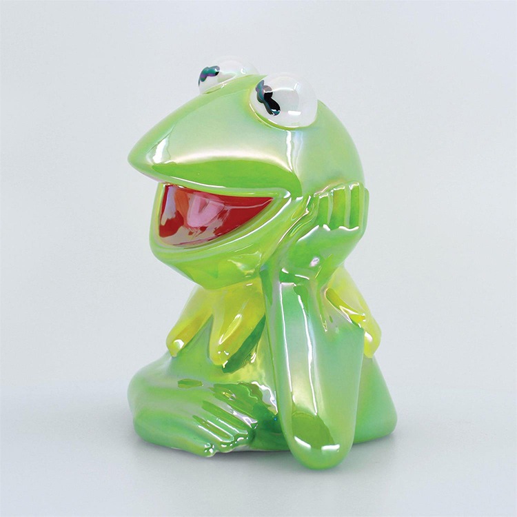 貯金箱 フィギュア カーミット ザ フロッグ バンク 約15cm ドロマイト製 ディズニー enesco Disney Showcase レジン製 Jim Henson【メーカー直送】【同梱不可】【あす楽不可】【代引き不可】