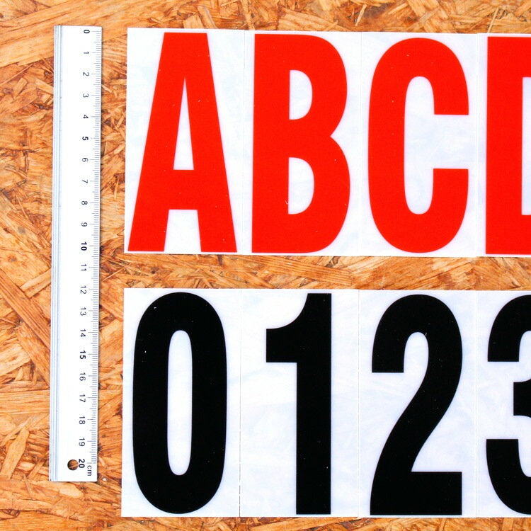 サインボード用 4インチ レターセット （赤文字＋黒数字）186