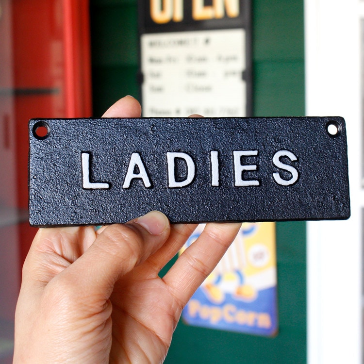 メール便発送】看板 アイアンプレート LADIES SLW092 高さ5×幅15×奥行