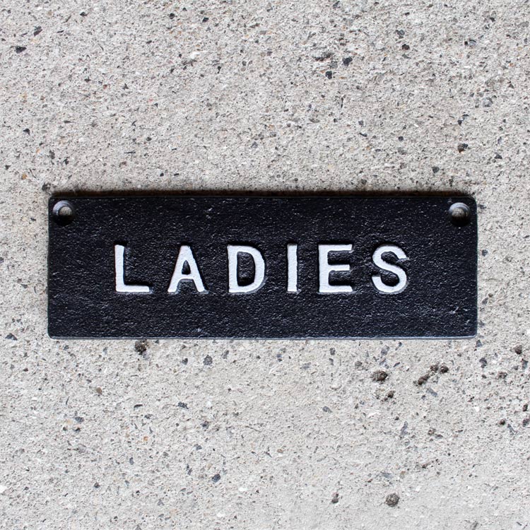 メール便発送】看板 アイアンプレート LADIES SLW092 高さ5×幅15×奥行
