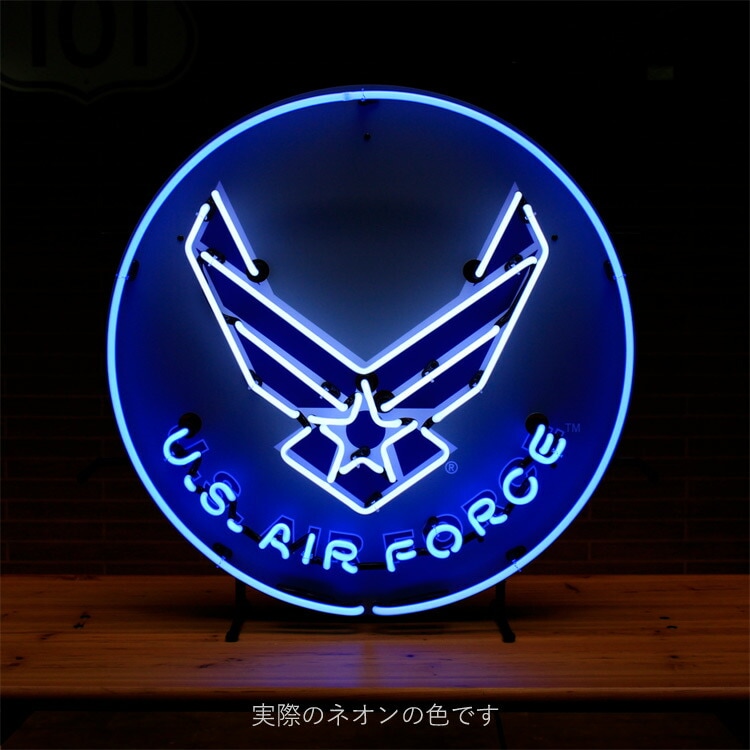 看板 ネオンサイン U.S エアフォース 高さ60.5×横60.5×奥行き15cm AIR