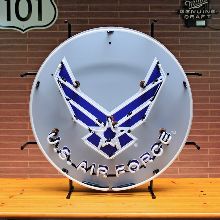 看板 ネオンサイン U.S エアフォース 高さ60.5×横60.5×奥行き15cm AIR
