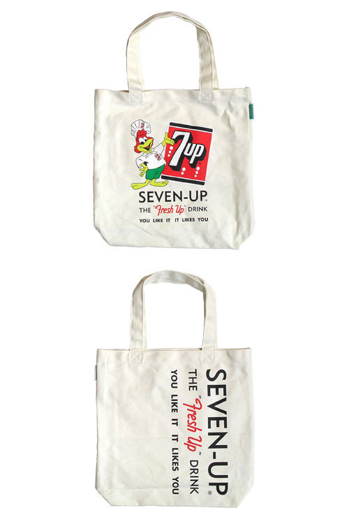 【メール便発送】7up セブンアップ キャンバストートバッグSEVEN-UP Fresh Up アメリカ雑貨 アメリカン雑貨　