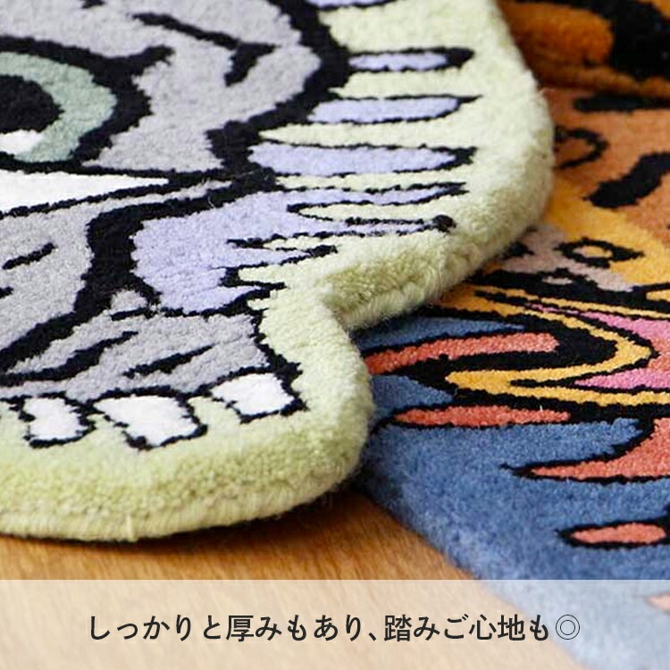 ラグ チベタン タイガーラグ H2-75 ピンク 70×50cm マット カーペット 玄関 ドアマット 敷物 スノーライオン おしゃれ インテリア