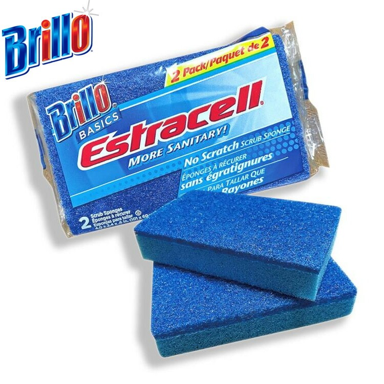 Brillo ブリロ ノースクラッチスクラブスポンジ 2個入り （ブルー）