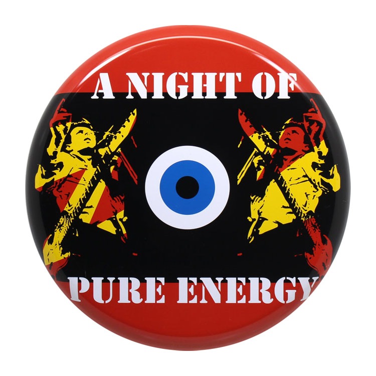アメリカン看板 オーバルプレート A NIGHT OF PURE ENERGY 直径31.5cm×厚さ2.2cm ブリキ製 メタルサイン 壁面装飾 ガレージ インテリア アメリカン雑貨