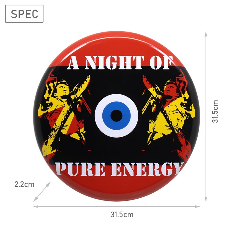 アメリカン看板 オーバルプレート A NIGHT OF PURE ENERGY 直径31.5cm×厚さ2.2cm ブリキ製 メタルサイン 壁面装飾 ガレージ インテリア アメリカン雑貨