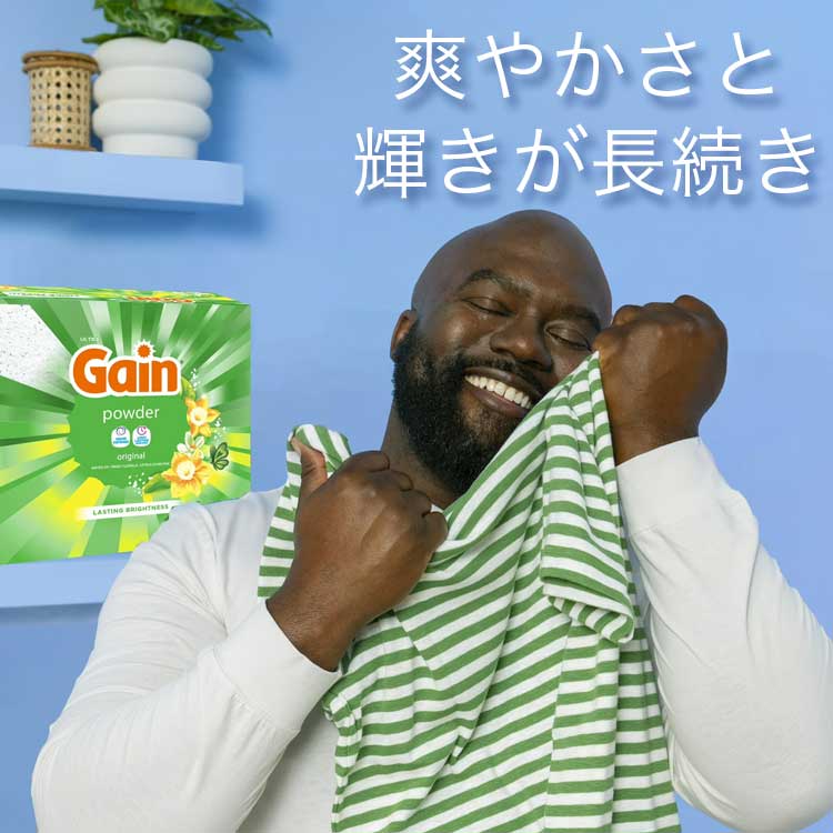洗濯洗剤 衣類用洗剤 Gain ゲイン 洗濯洗剤 粉末 オリジナル 2.34kg 82oz 89回分 アメリカ製 粉洗剤 輸入 正規品 アメリカン雑貨アロマブースト 香り 長続き 爽やか 洗浄力 汚れ落とし 衣類洗剤 大容量 HE対応