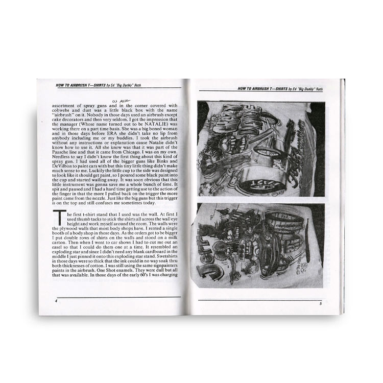 ED ROTH BOOK ”HOW TO AIR BRUSH T SHIRTS”  エアブラシの使い方 (表紙色：クリーム)