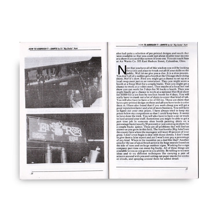 ED ROTH BOOK ”HOW TO AIR BRUSH T SHIRTS”  エアブラシの使い方 (表紙色：クリーム)