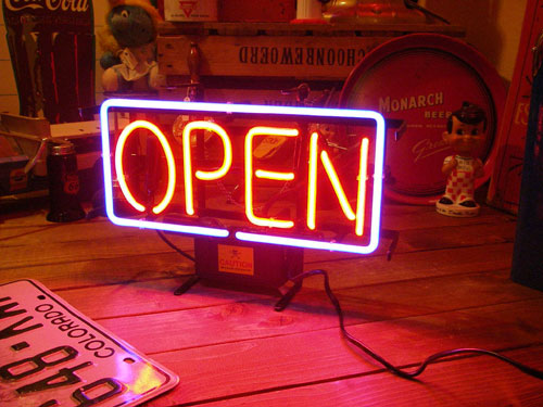 ネオンサイン OPEN （S ） ネオン管 照明 店舗装飾 インテリア ガレージング アメリカ雑貨 アメリカン雑貨