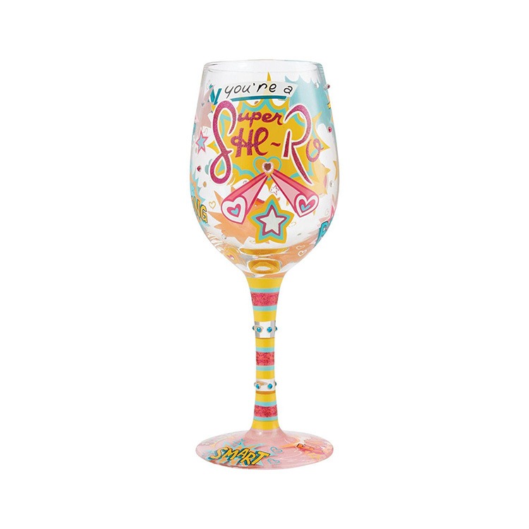 ワイングラス Super She-Ro 高さ22.4cm 440ml ガラス製 ロリータ パーティ グラス 食器 キッチン雑貨 おしゃれ Lolita enesco【メーカー直送】【同梱不可】【あす楽不可】【代引き不可】