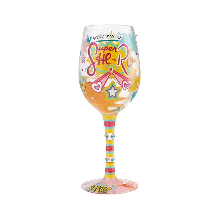 ワイングラス Super She-Ro 高さ22.4cm 440ml ガラス製 ロリータ パーティ グラス 食器 キッチン雑貨 おしゃれ Lolita enesco【メーカー直送】【同梱不可】【あす楽不可】【代引き不可】