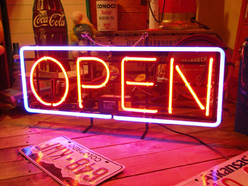 ネオンサイン OPEN （L ） ネオン管 照明 店舗装飾 インテリア ガレージング アメリカ雑貨 アメリカン雑貨