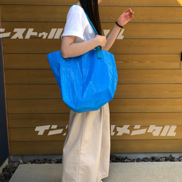 レジャーバッグ BEACH ブルー 大きめ 買い物バッグ エコバッグ ビニール トート ショルダー アウトドア アメリカン雑貨