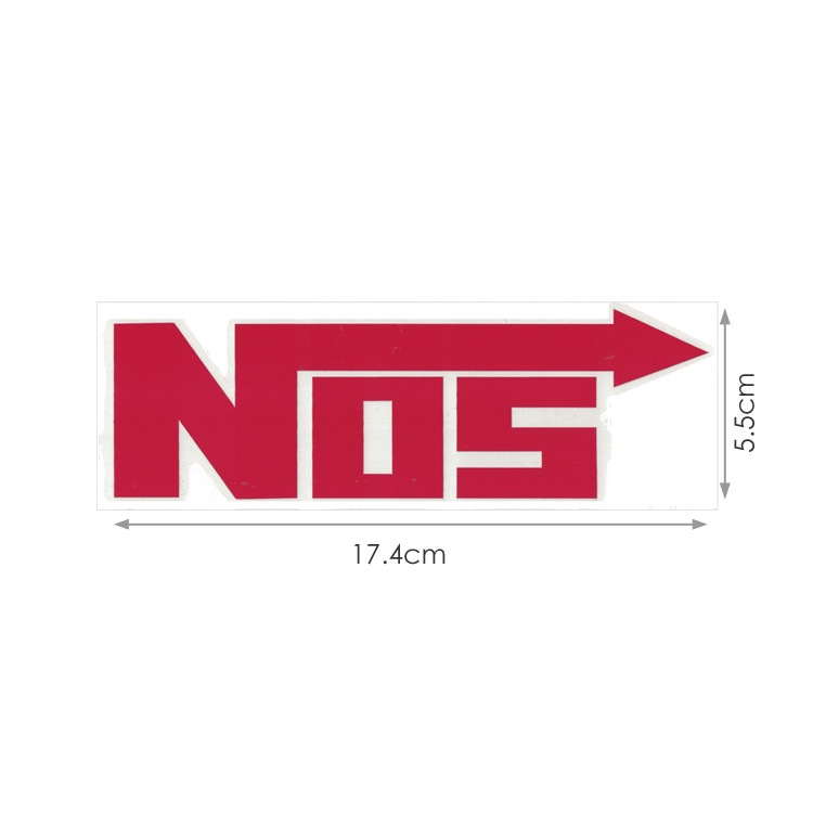 【メール便発送】ステッカー カッティングステッカー「NOS」レッド 高さ5.5×幅18.5cm ビニル素材 デカール DIY 車 アメリカン雑貨文字だけが残るタイプのステッカー ロゴ 英字 オシャレ おしゃれ アメリカン 車 バイク アレンジ デコレーション ビニール