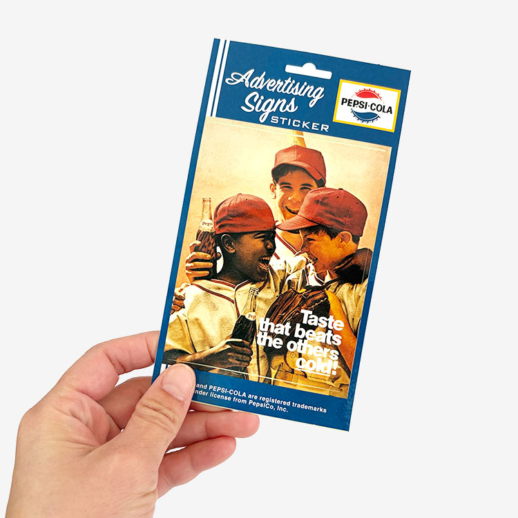 【メール便発送】PEPSI COLA ペプシ コーラ アドバタイジング サイン ステッカー 台紙サイズ 8.4×10.5cm ビニル製 アメリカン雑貨気軽にカスタムできるPEPSIのビニールステッカー。