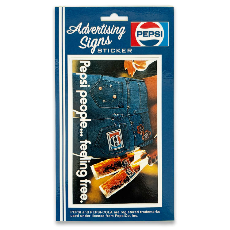 【メール便発送】PEPSI COLA ペプシ コーラ アドバタイジング サイン ステッカー 台紙サイズ 8.4×10.5cm ビニル製 アメリカン雑貨気軽にカスタムできるPEPSIのビニールステッカー。