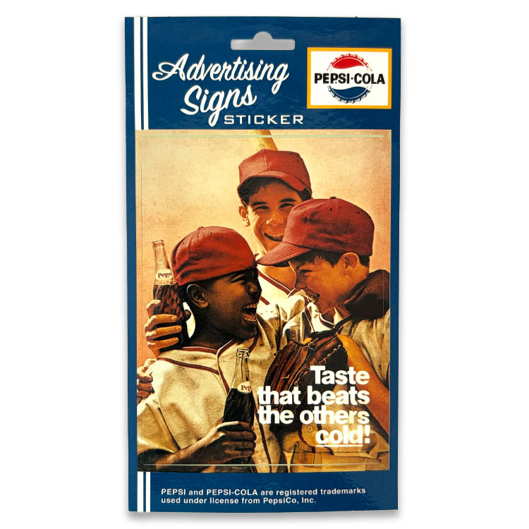 【メール便発送】PEPSI COLA ペプシ コーラ アドバタイジング サイン ステッカー 台紙サイズ 8.4×10.5cm ビニル製 アメリカン雑貨気軽にカスタムできるPEPSIのビニールステッカー。