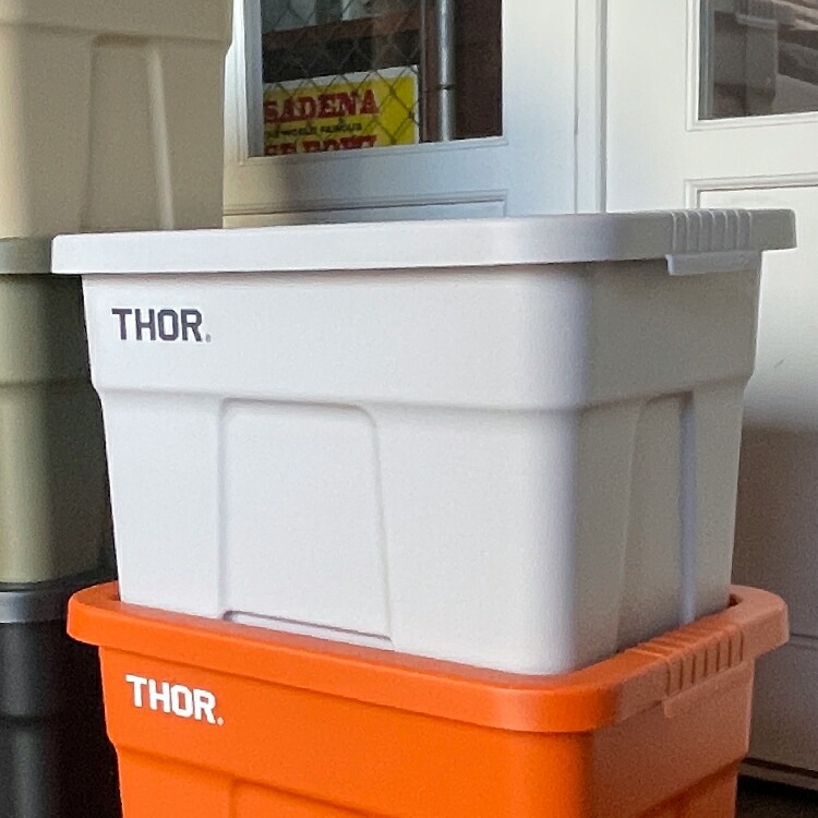 収納BOX THOR LARGE TOTE DC 22L ライトグレー フタ付き スクエア 収納 コンテナ TRUST アメリカン雑貨