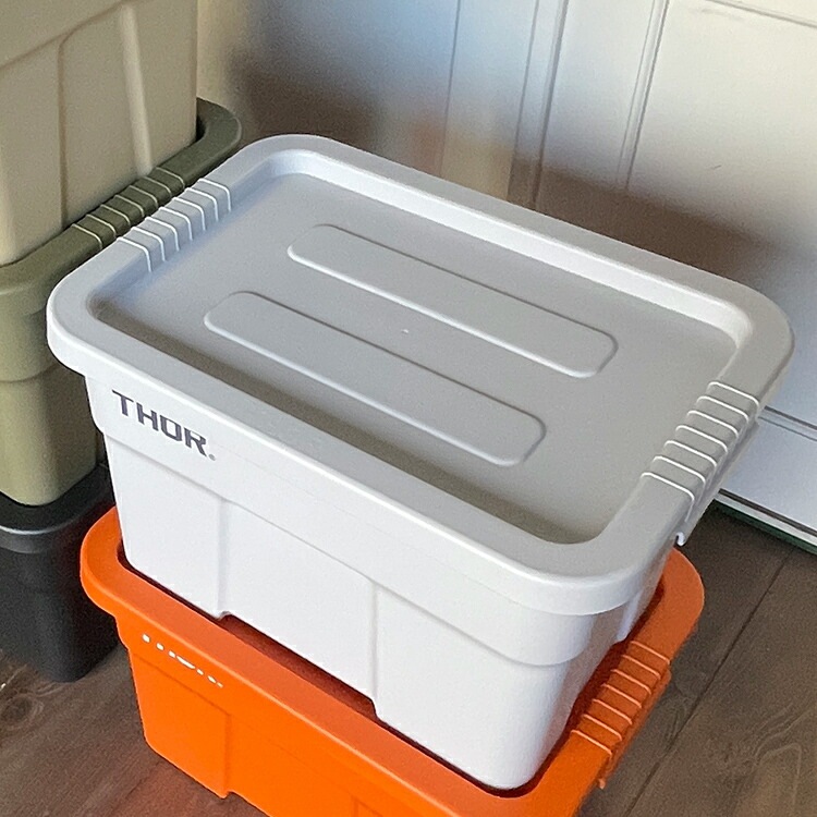 収納BOX THOR LARGE TOTE DC 22L ライトグレー フタ付き スクエア 収納 コンテナ TRUST アメリカン雑貨
