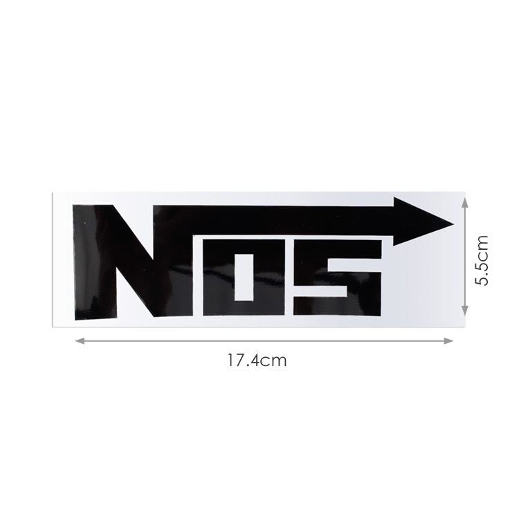 【メール便発送】ステッカー カッティングステッカー「NOS」ブラック 高さ5.5×幅18.5cm ビニル素材 デカール DIY 車 アメリカン雑貨文字だけが残るタイプのステッカー ロゴ 英字 オシャレ おしゃれ アメリカン 車 バイク アレンジ デコレーション ビニール