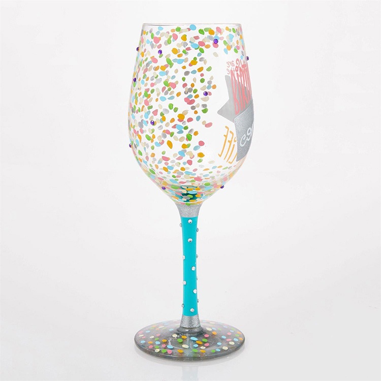 ワイングラス BIRTHDAYS ARE CONFETTI 高さ22.4cm 440ml ガラス製 ロリータ パーティ グラス 食器 キッチン雑貨 おしゃれ Lolita enesco【メーカー直送】【同梱不可】【あす楽不可】【代引き不可】