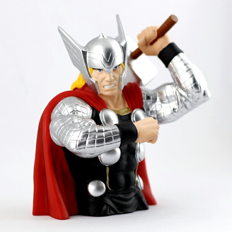 バストアップ ソフビバンク 貯金箱 Thor ソー アメキャラ アメリカ雑貨 アメリカン雑貨