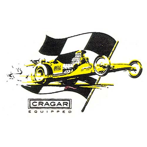 【メール便発送】ノスタルジックステッカー　レーシングデカール CRAGAR EQUIPPED DZ065 12.5cm×8cm 車 アメリカン雑貨　