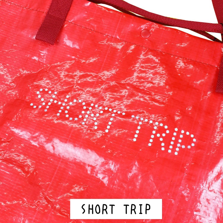 レジャーバッグ SHORT TRIP レッド 大きめ 買い物バッグ エコバッグ ビニール トート ショルダー アウトドア アメリカン雑貨