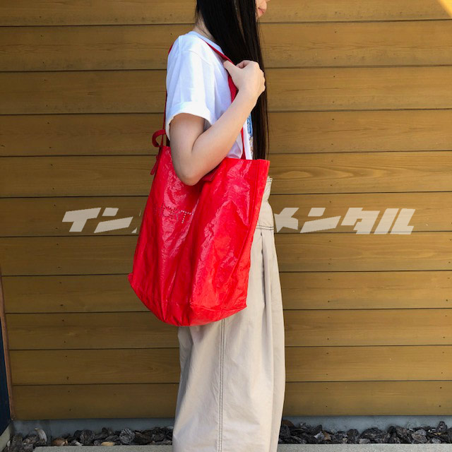 レジャーバッグ SHORT TRIP レッド 大きめ 買い物バッグ エコバッグ ビニール トート ショルダー アウトドア アメリカン雑貨