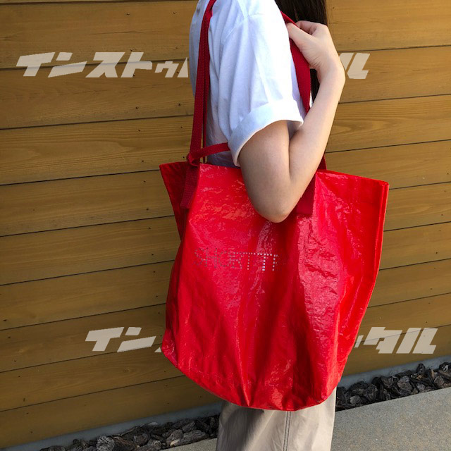 レジャーバッグ SHORT TRIP レッド 大きめ 買い物バッグ エコバッグ ビニール トート ショルダー アウトドア アメリカン雑貨