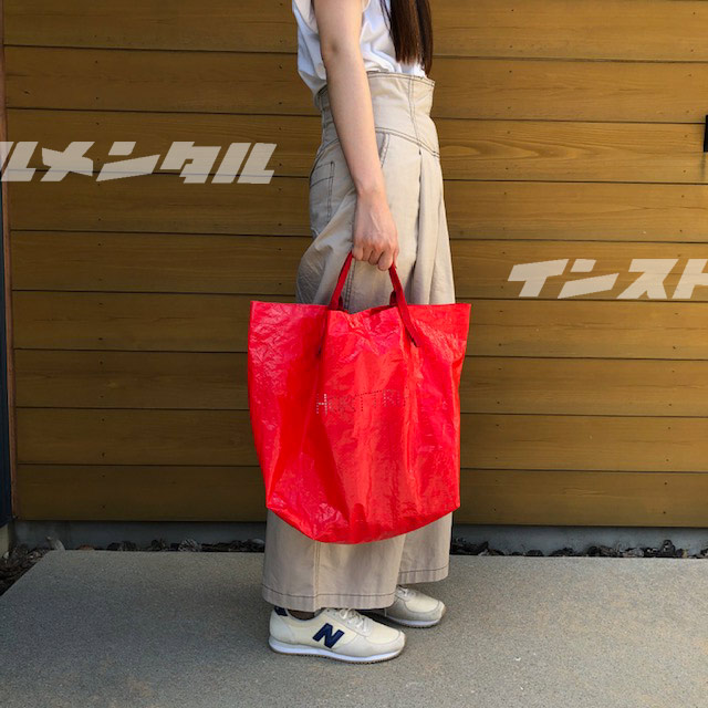 レジャーバッグ SHORT TRIP レッド 大きめ 買い物バッグ エコバッグ ビニール トート ショルダー アウトドア アメリカン雑貨