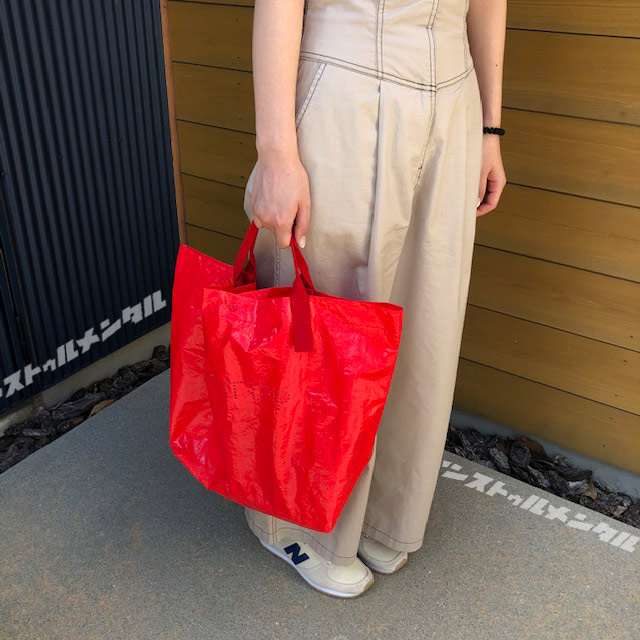 レジャーバッグ SHORT TRIP レッド 大きめ 買い物バッグ エコバッグ ビニール トート ショルダー アウトドア アメリカン雑貨