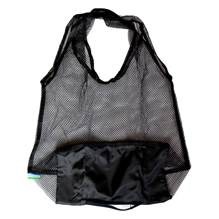 メッシュ エコバッグ ブラック コンパクト おしゃれ トート バッグ