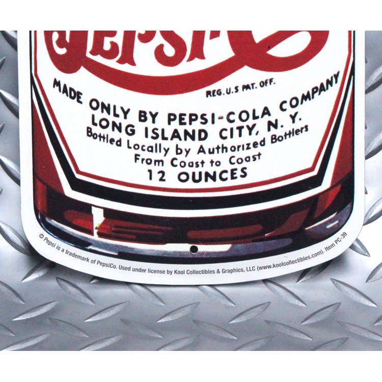 ダイカットメタルサイン Pepsi-Cola 5セント PC-39 縦56.5×横15cm アルミ製 メタルサイン 壁面装飾 ガレージ インテリア アメリカン雑貨