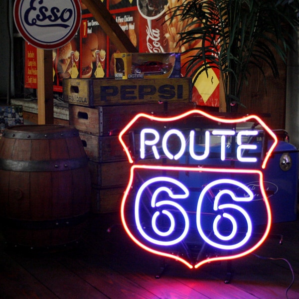 贅沢 限定1点 ネオンサイン 照明 ネオン管 ） （ルート66 66 ROUTE アンティーク雑貨